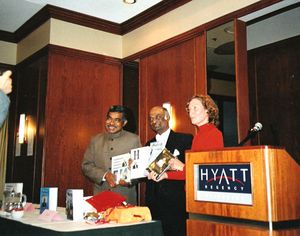With Indian Consul General Dr. George Joseph, Vancouver, releasing Dr. Singh's five books on different subjects, January 27th, 2004